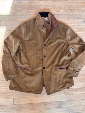 Men’s lightweight brown jacket XXL faux Suede faux Leather
